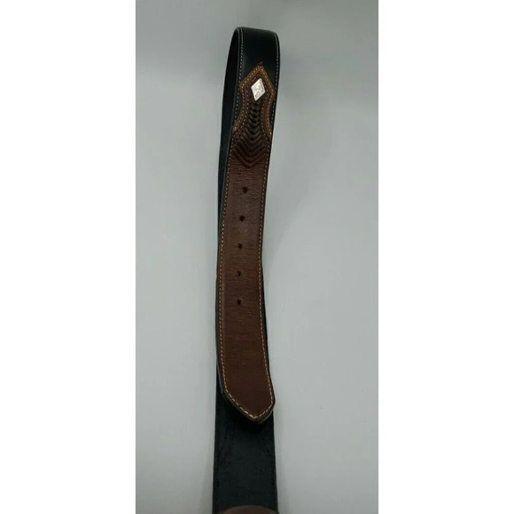 Nocona Mens Ranger Western Belt Cowboy Brown Leather Size 34 N2475401 NO BUCKLE - Picture 5 of 10